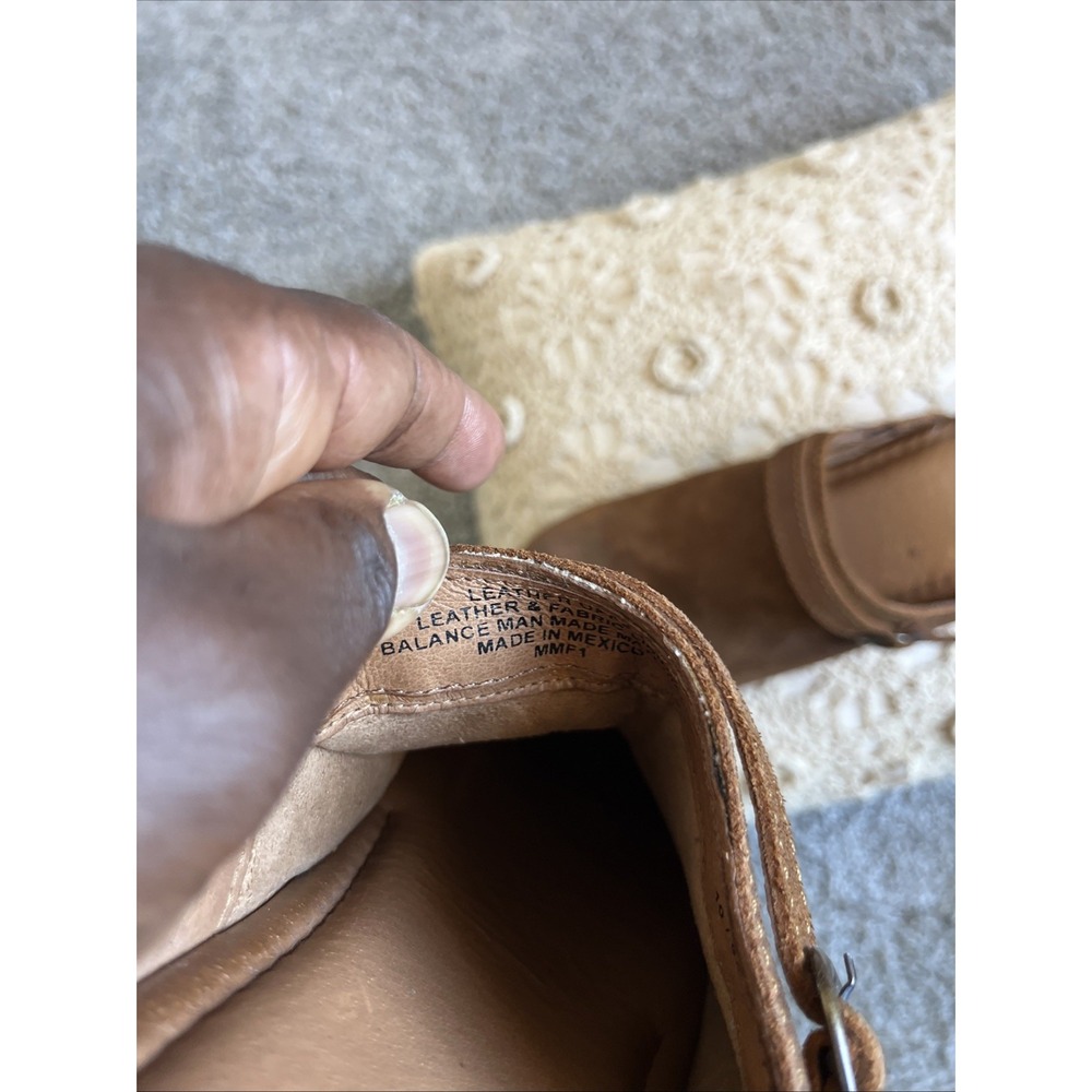 Born Origin Women 10 Brown Leather Mule Clog Studded Buckle Slip On Boho Western - Picture 9 of 16